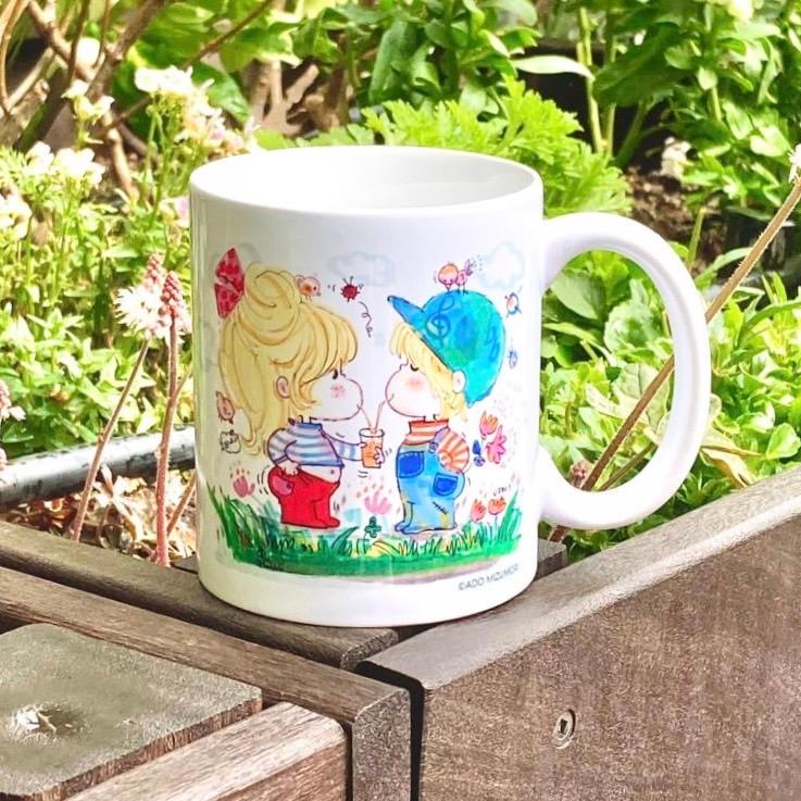 【オリジナル限定商品】水森亜土ビッグマグカップ『カップル』〈約350ml〉
